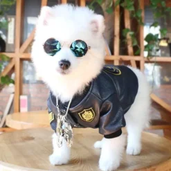 Decor Haustierzubehör-Hundejacke aus Leder – Stilvoller warmer Haustiermantel