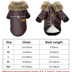 Decor Haustierzubehör-Hundemantel aus Leder – Stilvolle Haustierjacke