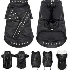 Decor Haustierzubehör-Hundemantel aus Leder – Stilvolle Haustierjacke