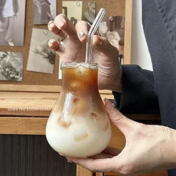 Plates u0026 More Küche & Esszimmer-Iced Latte Glas Kaffeetasse - Klarer Saftbecher