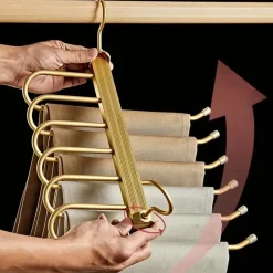 Room to Spare Aufbewahrung Und Organisation-6-in-1 drehbarer Hosenbügel – Platzsparender Hosen-Organizer