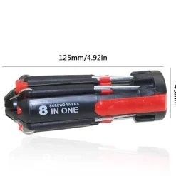 Roam Ready Outdoor-Artikel|Heimwerkzeuge-8-in-1 LED-Schraubendreher-Set – Faltbares Multifunktionswerkzeug