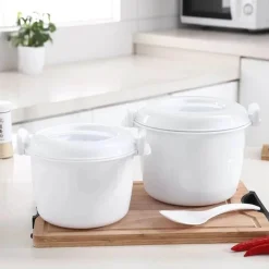 Tom Küche & Esszimmer-6-in-1 Mikrowellen-Kochtopf - Dampfgarer für Reis, Nudeln, Suppe, Gemüse