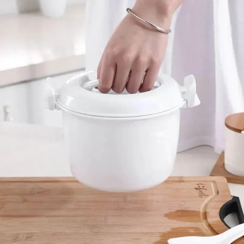 Tom Küche & Esszimmer-6-in-1 Mikrowellen-Kochtopf - Dampfgarer für Reis, Nudeln, Suppe, Gemüse