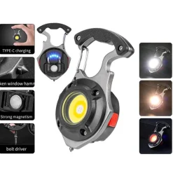 The Outdoor Vault Camping-Werkzeuge|Outdoor-Artikel-7-in-1 Schlüsselanhängerlicht - Kompakte Camping-Überlebenslampe