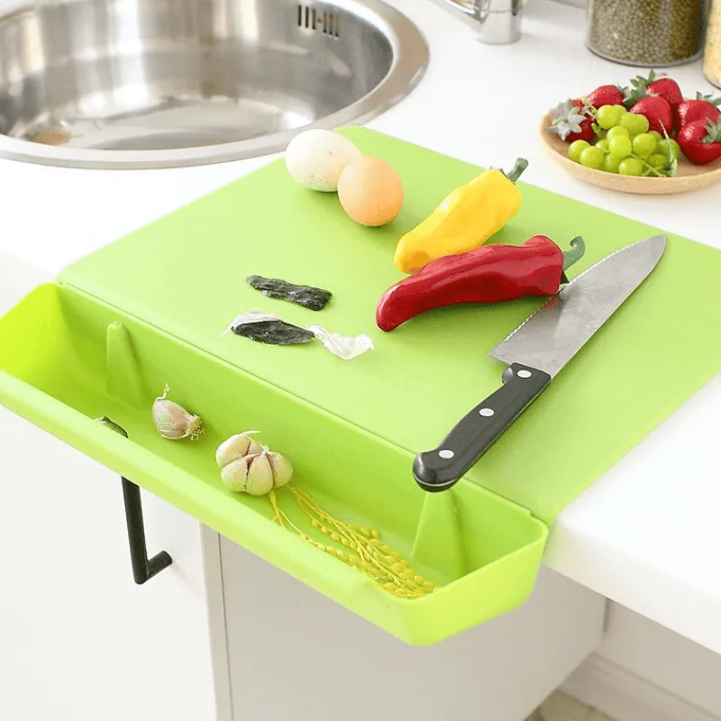 Deco Küche & Esszimmer-2in1 Schneidebrett mit seitlicher Ablage - Kreatives Küchengerät