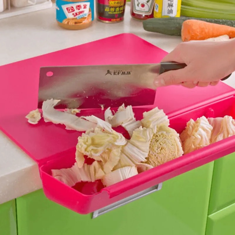 Deco Küche & Esszimmer-2in1 Schneidebrett mit seitlicher Ablage - Kreatives Küchengerät