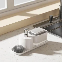 Aqua Essence Badezimmer-3-in-1 Soap Dispenser Set - Multi-Purpose Bathroom Organizer