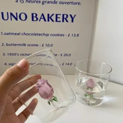 Plates u0026 More Küche & Esszimmer-Individuelle 3D-Rosen-Champagnerflöte – Einzigartiges Weinkelchglas