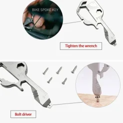 Roam Ready Outdoor-Gadgets|Heimwerkzeuge-24-in-1-EDC-Werkzeug in Schlüsselform – Multifunktions-Überlebensgerät