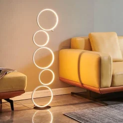 Luminous Stands Beleuchtung|Möbel-Infinity Ring Floor Lamp - Modern LED Light Fixture