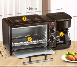 The Culinary Kit Küche & Esszimmer-3-in-1-Frühstücksofen – Multifunktionales Küchengerät