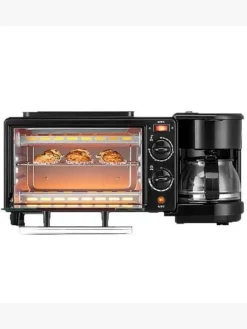 The Culinary Kit Küche & Esszimmer-3-in-1-Frühstücksofen – Multifunktionales Küchengerät