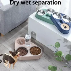 Furry Haven Haustierzubehör|Tierfütterung-3-in-1-Futternapf-Set aus Edelstahl – langlebige Futternäpfe für Hunde und Katzen