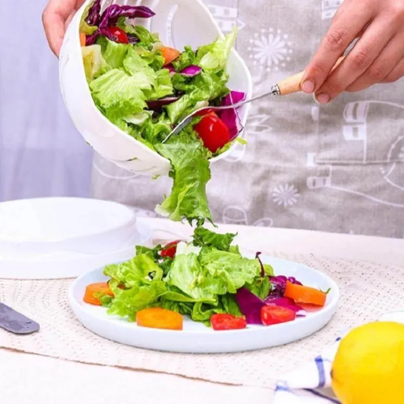 The Culinary Kit Küche & Esszimmer-3-in-1-Gemüseschneider – Küchenwerkzeug zur Lebensmittelzubereitung, Abtropfgestell