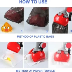 Furendo Haustierzubehör|Reinigungswerkzeuge Für Haustiere-2-in-1-Hundekotschaufel – Werkzeug zur Entsorgung von Tierkot