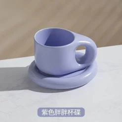 Plates u0026 More Küche & Esszimmer-Ink Splash Keramikbecher-Set mit ovalem Teller – 400 ml Fassungsvermögen