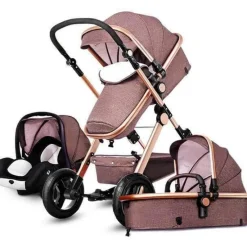 Kinder The Decor Haven Kinderwagen & Zubehör-3-in-1-Kinderwagen im europäischen Stil mit Korbwagen