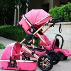 Kinder The Decor Haven Kinderwagen & Zubehör-3-in-1-Kinderwagen im europäischen Stil mit Korbwagen