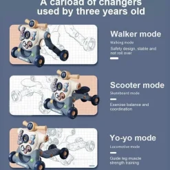 Kinder The Decor Haven Kinderwagen & Zubehör-3-in-1-Lauflernwagen für Babys – Anti-Rollover-Wagen