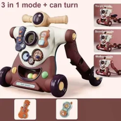 Kinder The Decor Haven Kinderwagen & Zubehör-3-in-1-Lauflernwagen für Babys – Anti-Rollover-Wagen