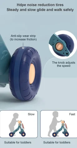 Kinder The Decor Haven Kinderwagen & Zubehör-3-in-1-Lauflernwagen für Babys – Anti-Rollover-Wagen