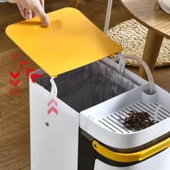 The Decor Haven Küche & Esszimmer|Gadgets Für Zuhause-2-in-1-Mülleimer – Doppelte Aufbewahrungslösung für nassen und trockenen Abfall