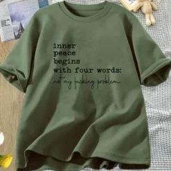 Damen Everly u0026 Lace Damenbekleidung-Inner Peace Beings mit vier Wörtern Lustiges T-Shirt