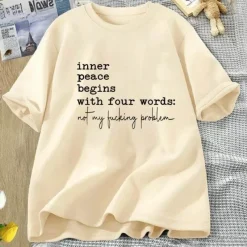Damen Everly u0026 Lace Damenbekleidung-Inner Peace Beings mit vier Wörtern Lustiges T-Shirt
