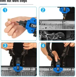 Roam Ready Outdoor-Artikel|Heimwerkzeuge-3-in-1-Nietmuttern-Werkzeugsatz – Handniet- und Mutternsetzer-Set