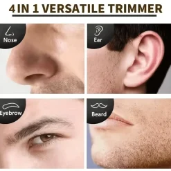 PureGlow Frauenpflege|Körperpflege-4-in-1-Pflegeset für Nasen- und Ohrenhaarschneider mit Akku