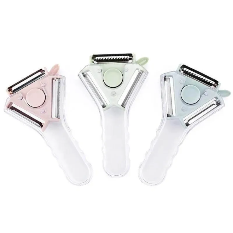 Deco Küche & Esszimmer-3-in-1-Rotationsschäler aus Edelstahl für Obst und Gemüse