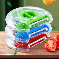 The Culinary Kit Küche & Esszimmer-3-in-1-Schäler aus Edelstahl – vielseitiges Küchengerät