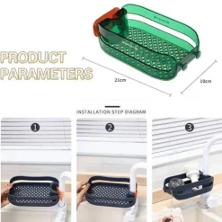 Space Savvy Küche & Esszimmer-2-in-1-Schwammhalter, Spülbecken-Organizer