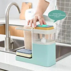 Space Savvy Küche & Esszimmer-3-in-1-Seifenhalter-Abtropffläche – Multifunktionaler Küchen-Aufbewahrungs-Organizer