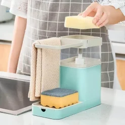 Space Savvy Küche & Esszimmer-3-in-1-Seifenhalter-Abtropffläche – Multifunktionaler Küchen-Aufbewahrungs-Organizer