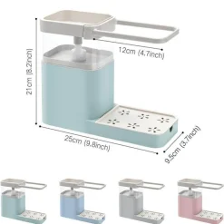 Space Savvy Küche & Esszimmer-3-in-1-Seifenhalter-Abtropffläche – Multifunktionaler Küchen-Aufbewahrungs-Organizer