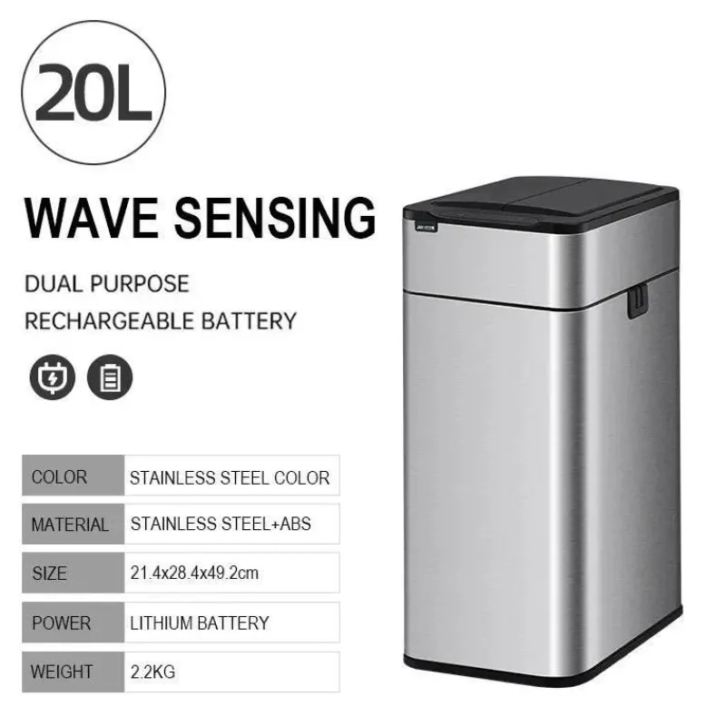 The Decor Haven Küche & Esszimmer|Gadgets Für Zuhause-Intelligenter automatischer Sensor-Mülleimer aus Edelstahl