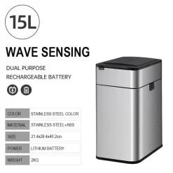 The Decor Haven Küche & Esszimmer|Gadgets Für Zuhause-Intelligenter automatischer Sensor-Mülleimer aus Edelstahl