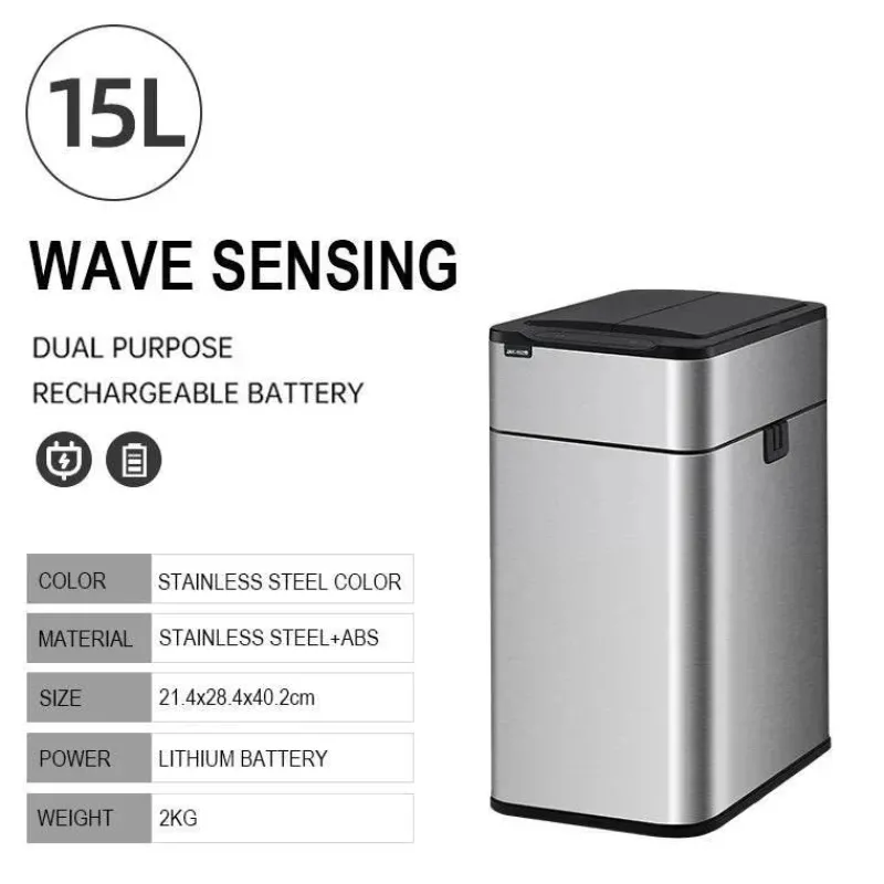 The Decor Haven Küche & Esszimmer|Gadgets Für Zuhause-Intelligenter automatischer Sensor-Mülleimer aus Edelstahl