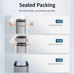 The Decor Haven Küche & Esszimmer|Gadgets Für Zuhause-Intelligenter automatischer Sensor-Mülleimer aus Edelstahl