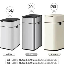 The Decor Haven Küche & Esszimmer|Gadgets Für Zuhause-Intelligenter automatischer Sensor-Mülleimer aus Edelstahl
