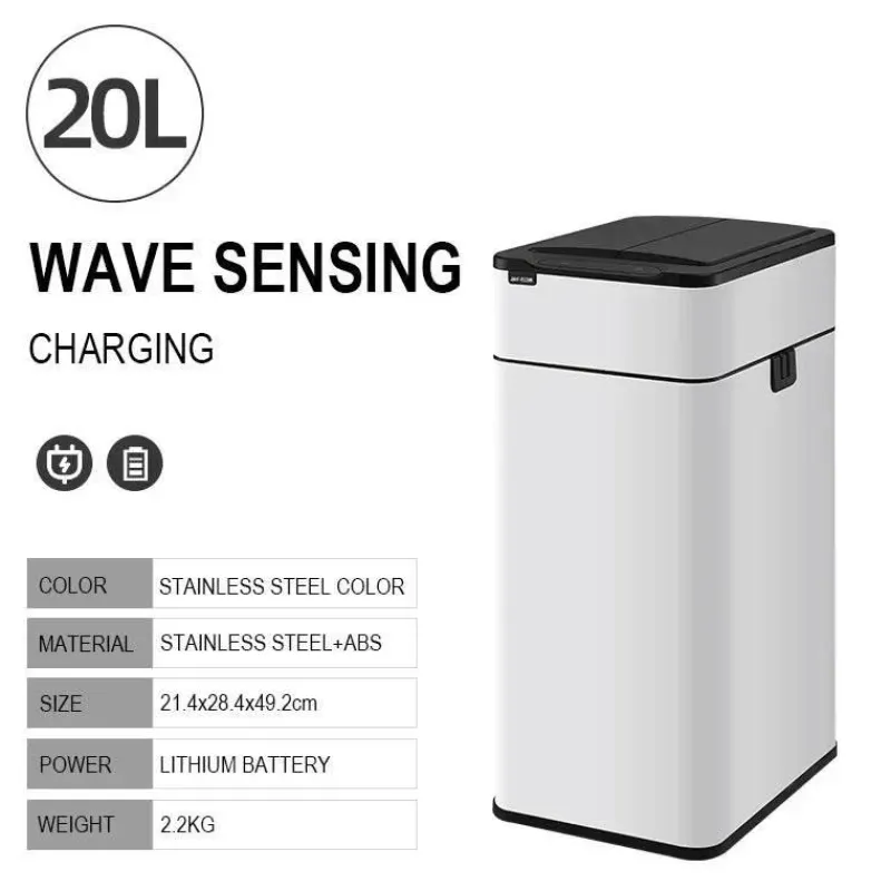 The Decor Haven Küche & Esszimmer|Gadgets Für Zuhause-Intelligenter automatischer Sensor-Mülleimer aus Edelstahl