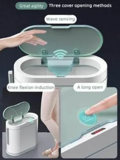 Tranquil Waters Badezimmer-Intelligenter automatischer Sensor-Mülleimer – freihändiger Entsorgungsbehälter