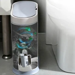 Tranquil Waters Badezimmer-Intelligenter automatischer Sensor-Mülleimer – freihändiger Entsorgungsbehälter