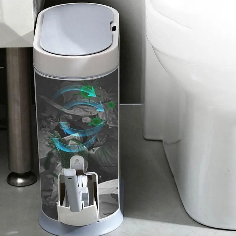 Tranquil Waters Badezimmer-Intelligenter automatischer Sensor-Mülleimer – freihändiger Entsorgungsbehälter