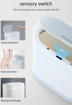 Tranquil Waters Badezimmer-Intelligenter automatischer Sensor-Mülleimer – freihändiger Entsorgungsbehälter