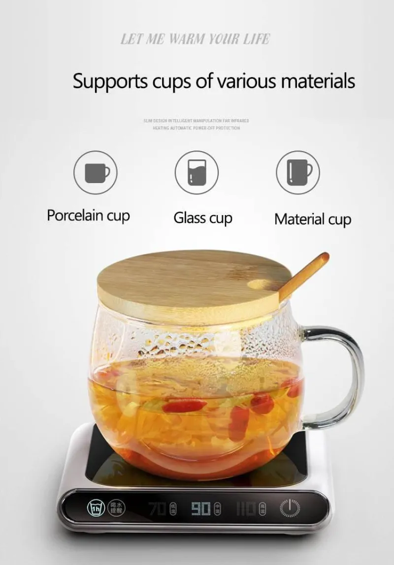 The Cozy Mug Küche & Esszimmer-Intelligenter USB-Tassenwärmer-Untersetzer – Elegantes Kaffee-Wärme-Schreibtisch-Accessoire