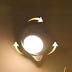 Comfort u0026 Style Beleuchtung-Intelligentes Nachtlicht – 360° drehbare, wiederaufladbare Lampe mit Körpersensor