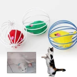 TailTrend Haustierzubehör|Haustierspielzeug-Interaktive Katzenfederbälle – Hohlspielzeug für Kätzchen